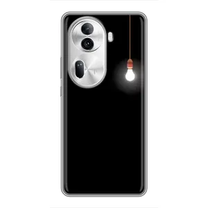 Чехол с картинками на черном фоне для Oppo Reno 11 Pro 5G (Лампочка)