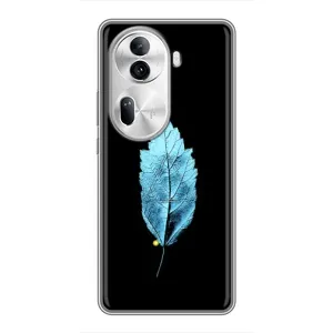 Чехол с картинками на черном фоне для Oppo Reno 11 Pro 5G (Листочек)