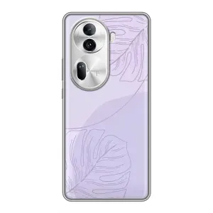Чехол цветочный дизайн для Oppo Reno 11 Pro 5G (Монстера фиолетовая)
