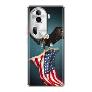 Чехол Флаг USA для Oppo Reno 11 Pro 5G (Орел и флаг)
