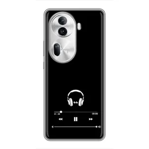 Чехол с картинками на черном фоне для Oppo Reno 11 Pro 5G (Плеер)