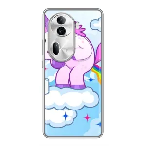 Чехол Unicorn на Oppo Reno 11 Pro 5G (Радуга единорожка)