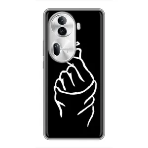Чехлы (Знак сердечка) на Oppo Reno 11 Pro 5G (Сердце на черном)