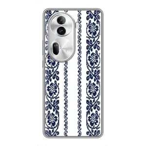 Силиконовый Чехол на Oppo Reno 11 Pro 5G с картинкой Вышиванки (Синяя вышиванка)