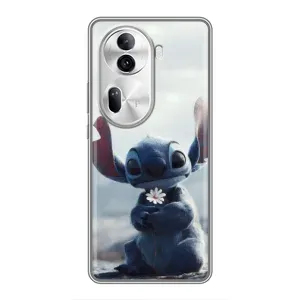 Чехол с рисунком Стич для OPPO Reno 11 Pro 5G (Стич с цветочком)