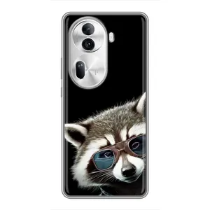 Силіконовий Чохол з Энотами на Oppo Reno 11 Pro 5G (Стильний Єнот)