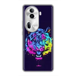 Силіконовий бампер з картинкою звірів для Oppo Reno 11 Pro 5G (Тигр-Арт)