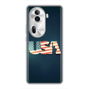 Чехол Флаг USA для Oppo Reno 11 Pro 5G (USA)