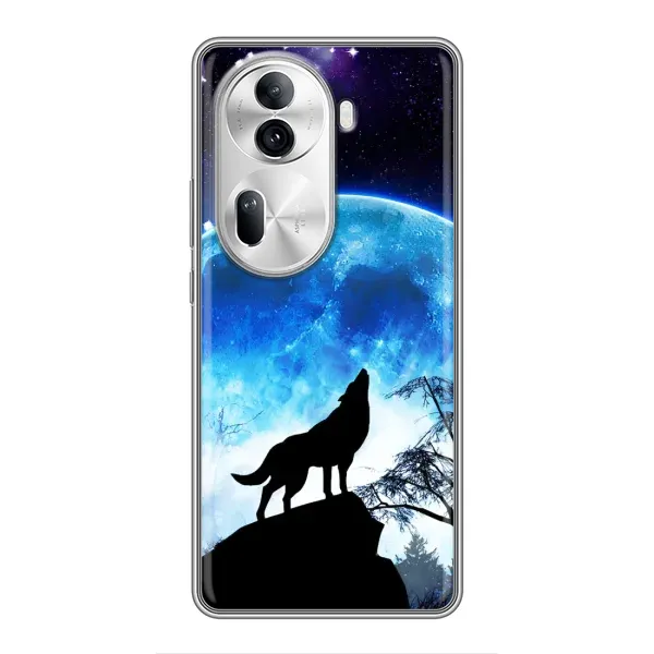 Чехол с рисунком «Воет на луну» для OPPO Reno 11 Pro 5G Чехол с рисунком «Воет на луну» для OPPO Reno 11 Pro 5G