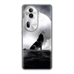 Чохол з Вовком на Oppo Reno 11 Pro 5G (Вовк і місяць)