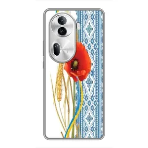Силиконовый Чехол на Oppo Reno 11 Pro 5G с картинкой Вышиванки (Вышиванка с цветком)