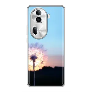 Силиконовый Чехол с одуванчиками на Oppo Reno 11 Pro 5G (Закат с одуванчиком)