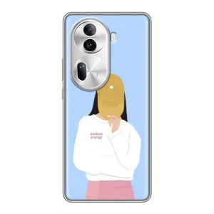 Силиконовый Чехол на Oppo Reno 11 Pro 5G с картинкой Стильных Девушек (Желтая кепка)