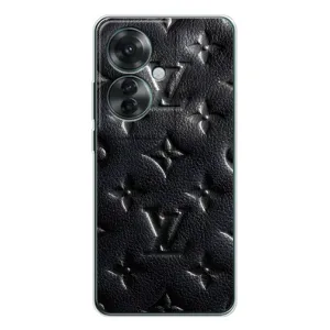 Текстурный Чехол Louis Vuitton для Оппо Рено 11Ф (Черный ЛВ)