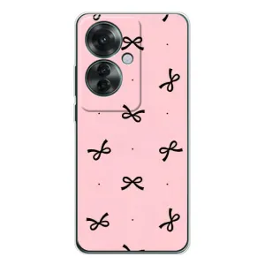Чехол банты для OPPO Reno 11F (Черные бантики)