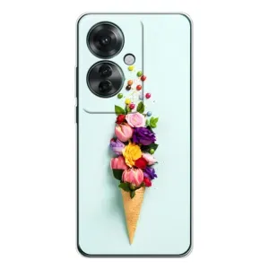 Чохли з тематикою "КВІТИ" на OPPO Reno 11F (Квітка-морозиво)