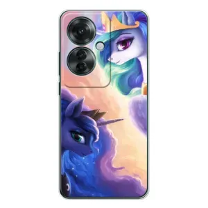 Чехол Unicorn на OPPO Reno 11F (Единорожки на тучках)