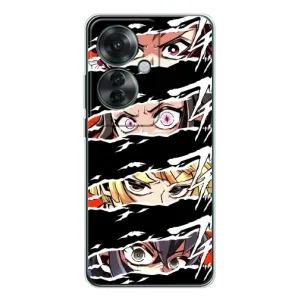 Силіконові чохлі з очіма Anime для ОППО Рено 11Ф (Очі на чорному)