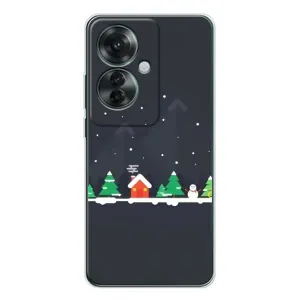 Силіконовий бампер на різдво для OPPO Reno 11F (Місто зимове)