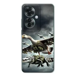 Чехол с мемами тралалело тралала для OPPO Reno 11F (Гусини и крокодило)