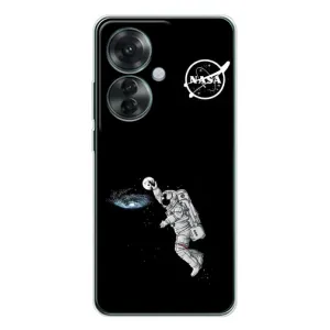 Силиконовый бампер с принтом "Наса" на OPPO Reno 11F (Космонавт баскетболист)