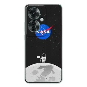 Силиконовый бампер с принтом "Наса" на OPPO Reno 11F (Космонавт NASA)