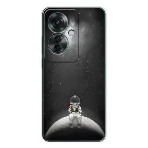 Силиконовый Чехол с принтом "Космонавты" на OPPO Reno 11F (Космонавт романтик)
