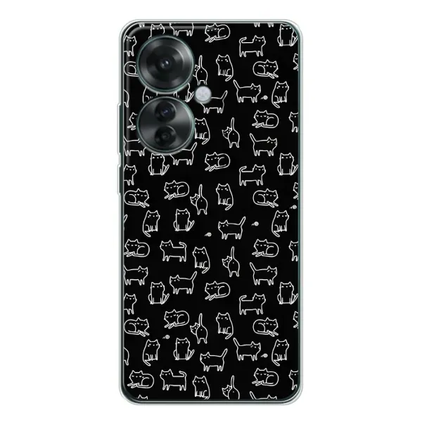 Чехол с рисунком «Котики на черном» для OPPO Reno 11F Чехол с рисунком «Котики на черном» для OPPO Reno 11F