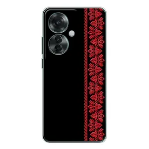 Силиконовый Чехол на OPPO Reno 11F (Красная Вышиванка)