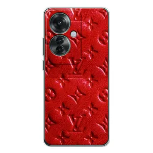 Текстурний Чохол Louis Vuitton для ОППО Рено 11Ф (Червоний ЛВ)