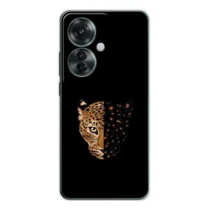 Чохол з леопардовим принтом на OPPO Reno 11F (Леопард на чорному)