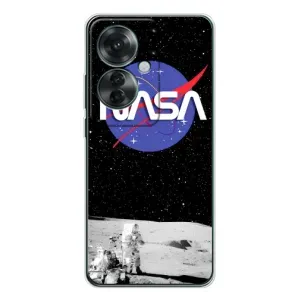 Силиконовый бампер с принтом "Наса" на OPPO Reno 11F (Nasa на луне)