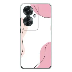 Чохол квітковий дизайн для OPPO Reno 11F (Рожевий фон)
