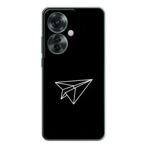Чохол з картинками на чорному фоні для OPPO Reno 11F (Літак)