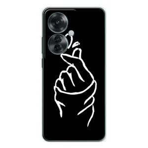 Чохол (Знак сердечка) для OPPO Reno 11F (Сердечко на чорному)