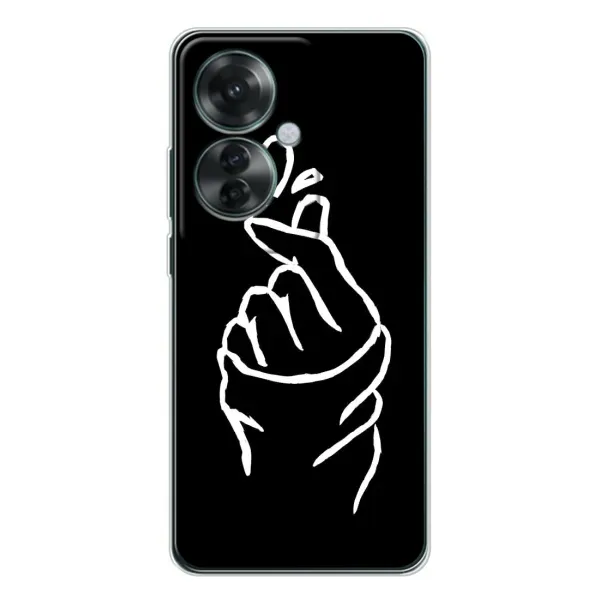 Чехол с рисунком «Сердце на черном» для OPPO Reno 11F Чехол с рисунком «Сердце на черном» для OPPO Reno 11F