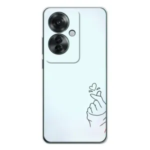 Чохол (Знак сердечка) для OPPO Reno 11F (Сердечко на блакитному)