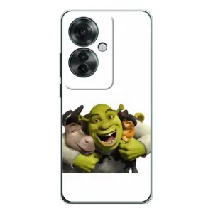 Друкований чохол з принтом Шрек для OPPO Reno 11F (Шрек осел і кіт)