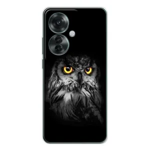 Чохли з принтом СОВИ для OPPO Reno 11F (Сова на чорному)