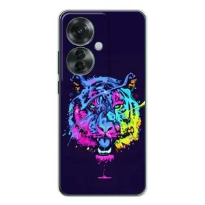 Силіконовий бампер з картинкою звірів для OPPO Reno 11F (Тигр-Арт)