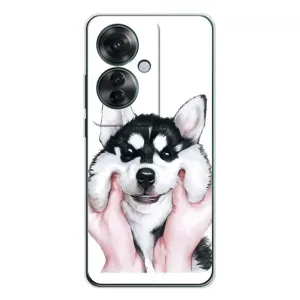 Бампер для OPPO Reno 11F з картинкою "Песики" (Собака Хаскі)