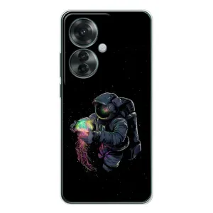 Силиконовый Чехол с принтом "Космонавты" на OPPO Reno 11F (В руках земля)