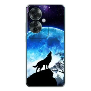 Чохол з Вовком на OPPO Reno 11F (Виє на місяць)