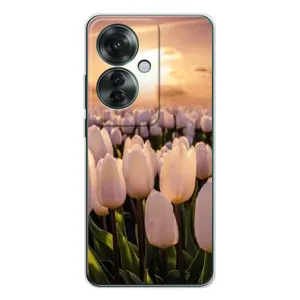 Чехол с рисунком «Закат с цветами» для OPPO Reno 11F