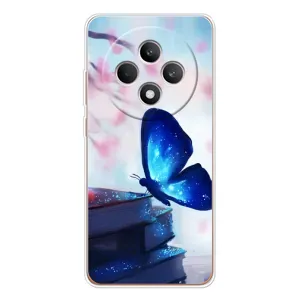 Силиконовый бампер с картинкой животных для OPPO Reno 12 F (Бабочка синяя)