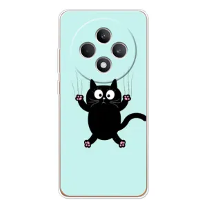 Силиконовый чехол с котиком для OPPO Reno 12 F (Падающий кот)