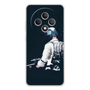 Силиконовый чехол с картинкой "Герой Pubg" на OPPO Reno 12 F (В экиперовке)