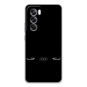Силиконовый бампер с картинкой машины на OPPO Reno 12 Pro (Силует Audi)
