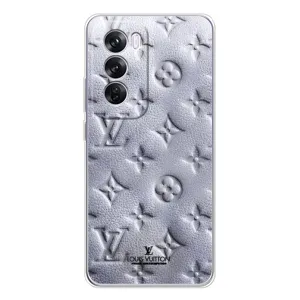 Текстурный Чехол Louis Vuitton для Оппо Рено 12 Про (Белый ЛВ)