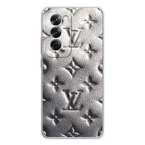 Текстурный Чехол Louis Vuitton для Оппо Рено 12 Про (Бежевый ЛВ)